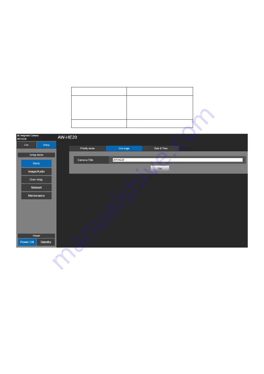 Panasonic AW-HE20KP Operating	 Instruction Download Page 77