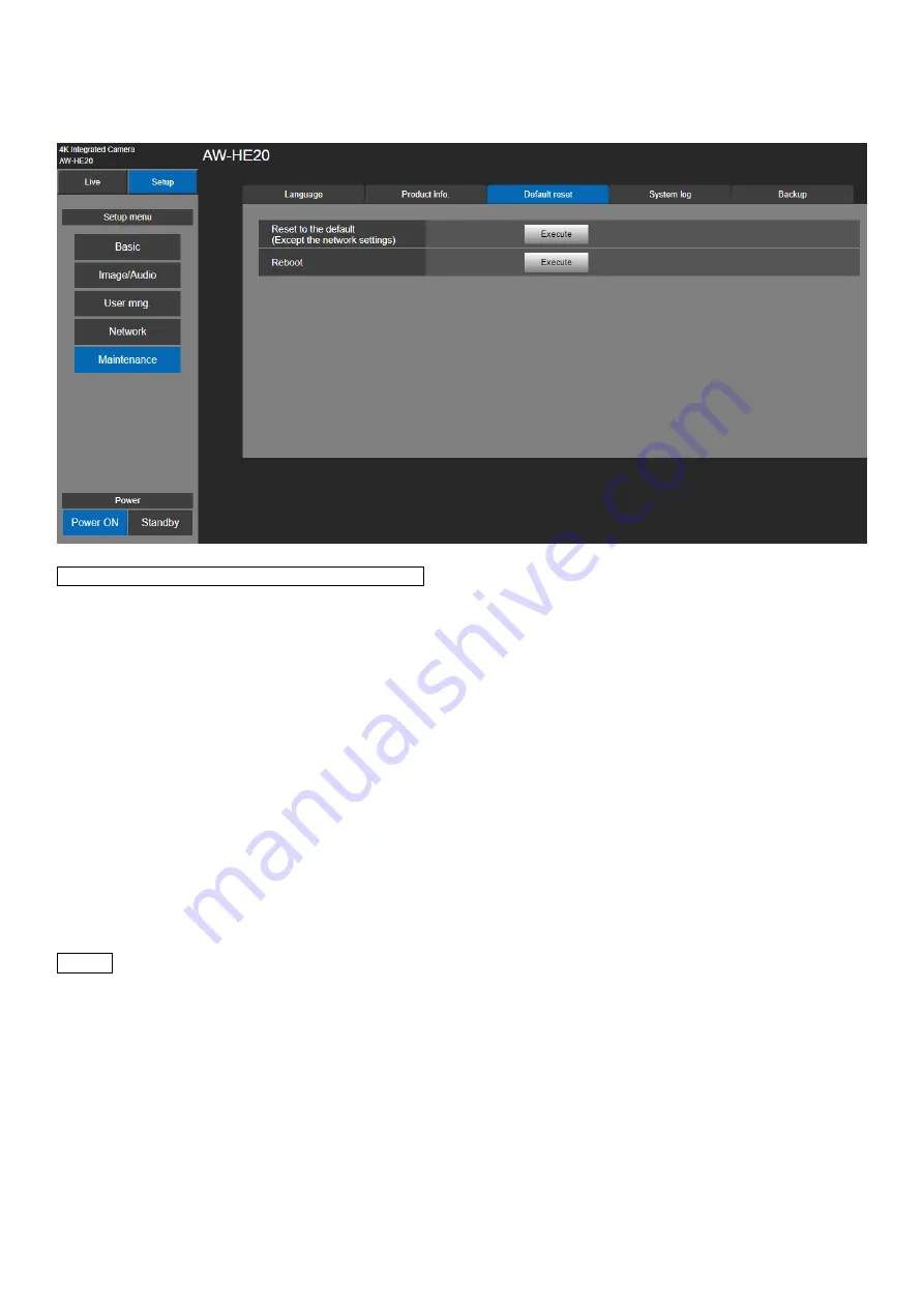 Panasonic AW-HE20KP Operating	 Instruction Download Page 109