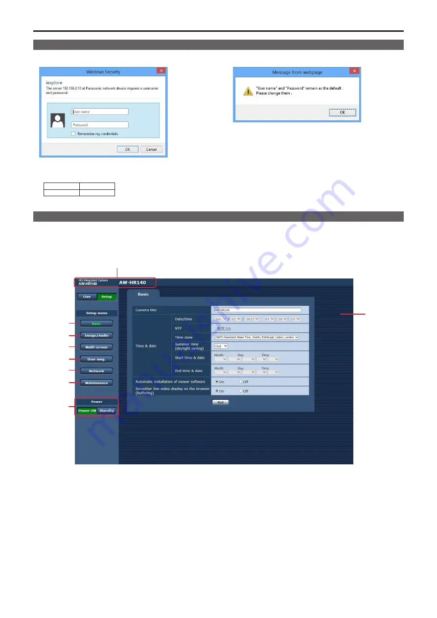 Panasonic AW-HR140 Operating	 Instruction Download Page 65