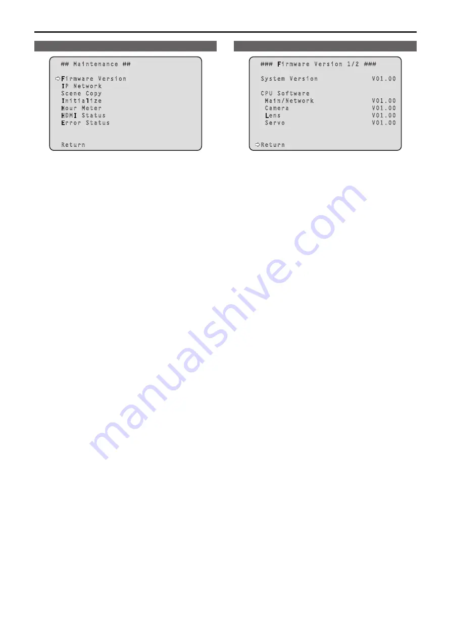 Panasonic AW-UE50WP Operating Instructions Manual Download Page 62