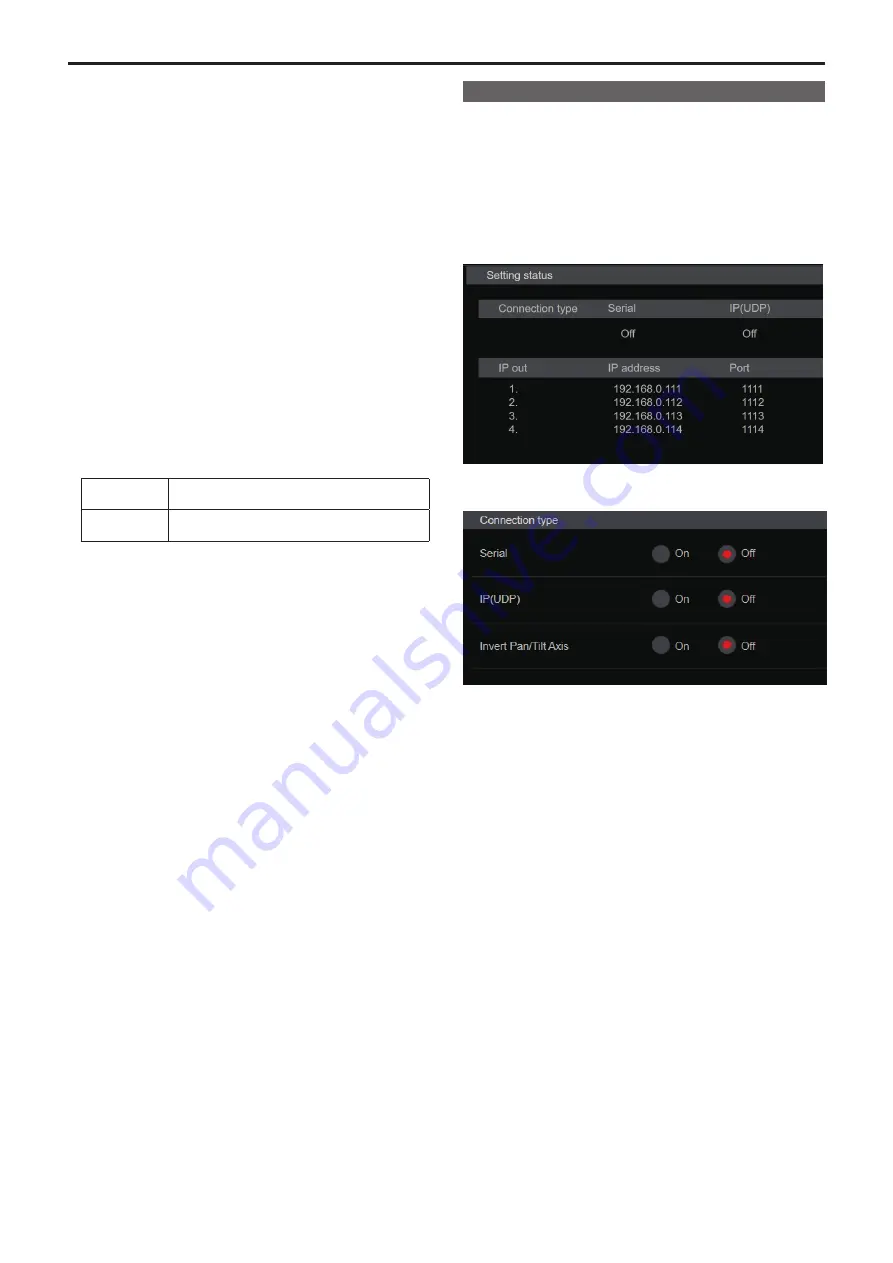 Panasonic AW-UE80WP Operating Instructions Manual Download Page 122