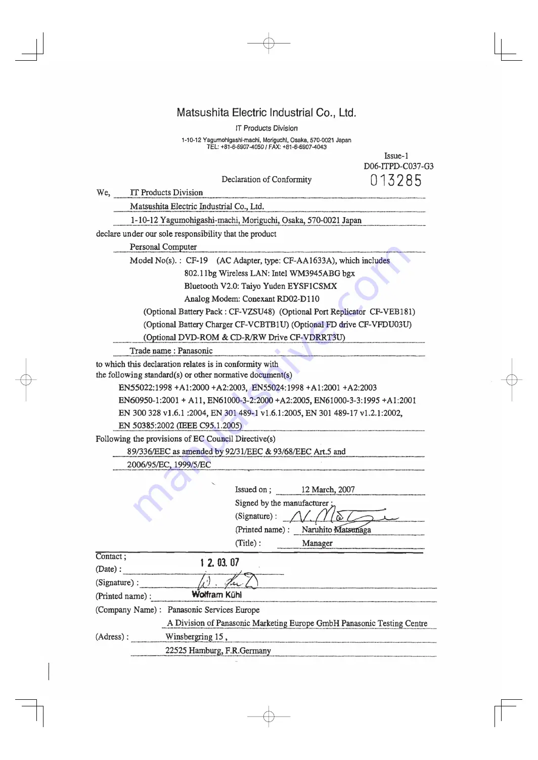 Panasonic CF-19E Series Read Me First Download Page 192