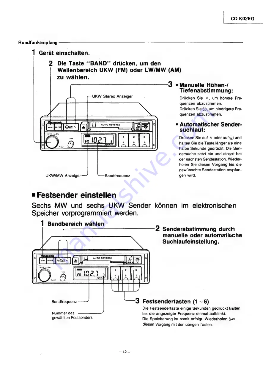 Panasonic CQ-KO2EG Скачать руководство пользователя страница 13