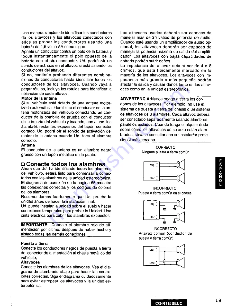 Panasonic CQ-R115U Operating Operating Manual Download Page 59