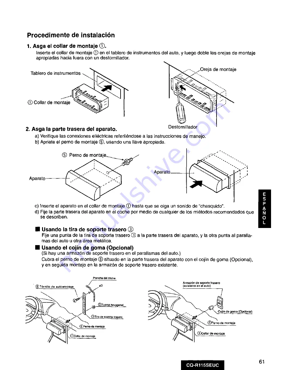 Panasonic CQ-R115U Operating Operating Manual Download Page 61