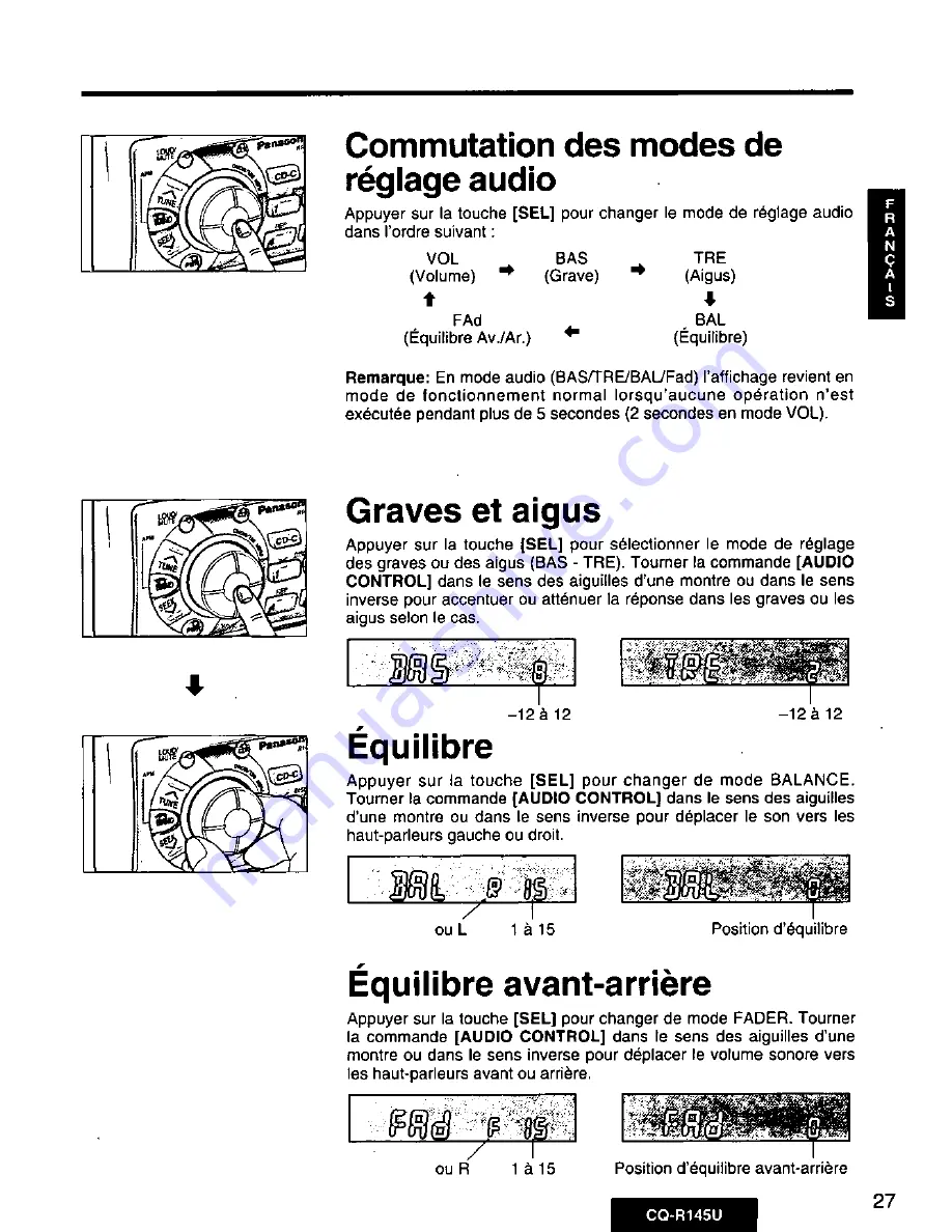 Panasonic CQ-R145U Operating Manual Download Page 27