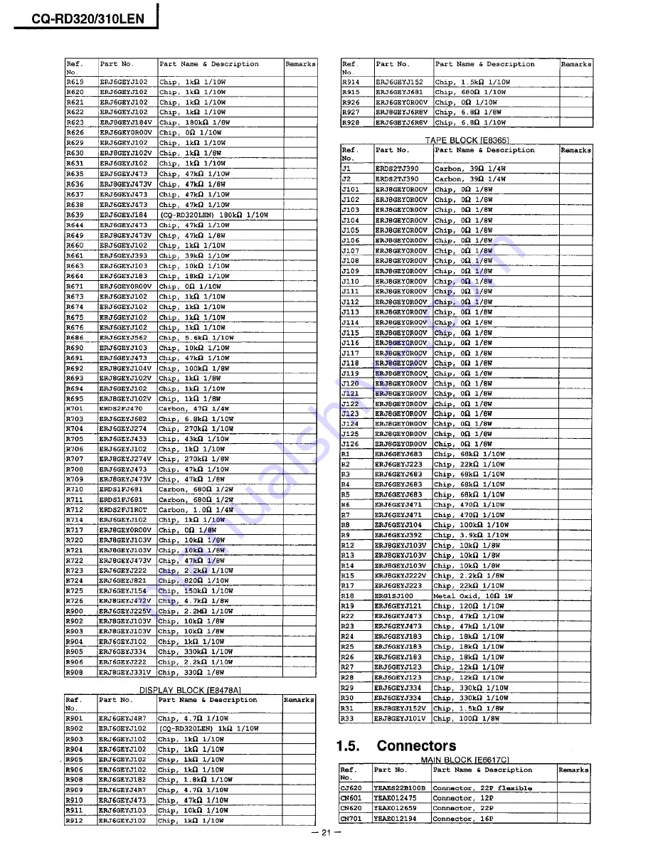 Panasonic CQ-RD320 Service Manual Download Page 30