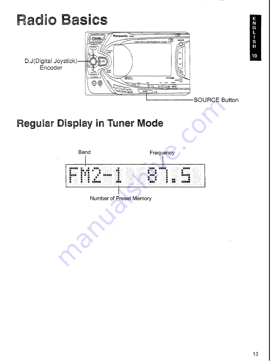 Panasonic CQ-VX303EW Operating Instructions Manual Download Page 13