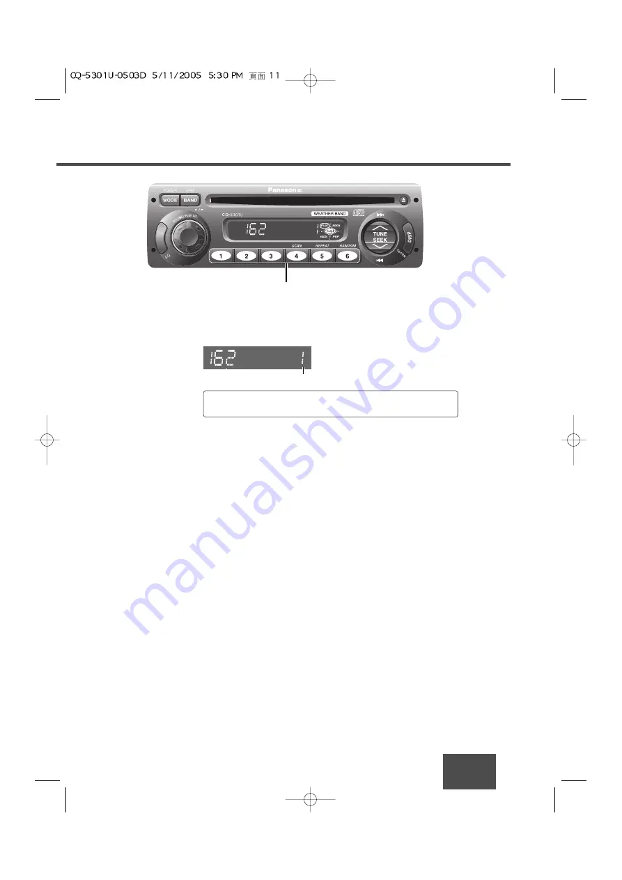 Panasonic CQ5301U - AUTO RADIO/CD TRUCK Скачать руководство пользователя страница 11