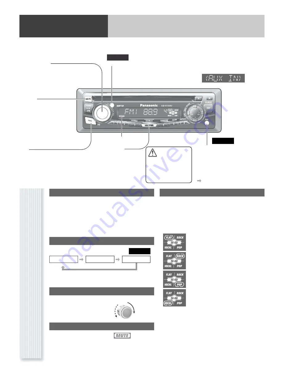 Panasonic CQC1303U - AUTO RADIO/CD DECK Скачать руководство пользователя страница 10