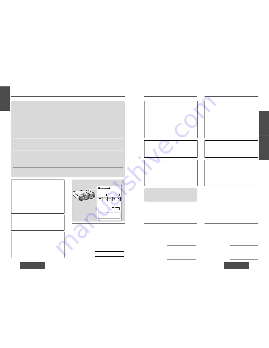 Panasonic CQDP102U - AUTO RADIO/CD DECK Operating Instructions Download Page 2