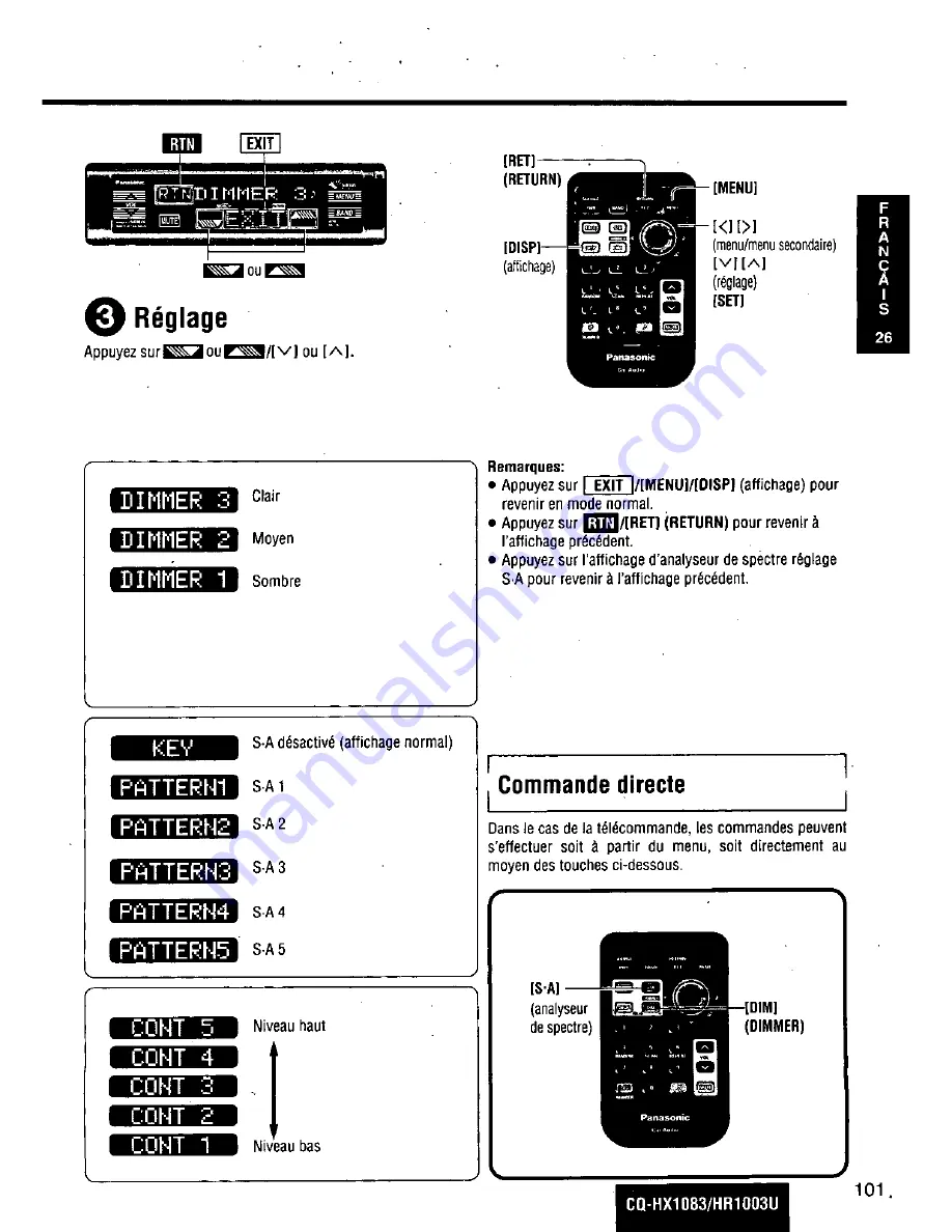 Panasonic CQHX1083U - AUTO RADIO/CD DECK Скачать руководство пользователя страница 101