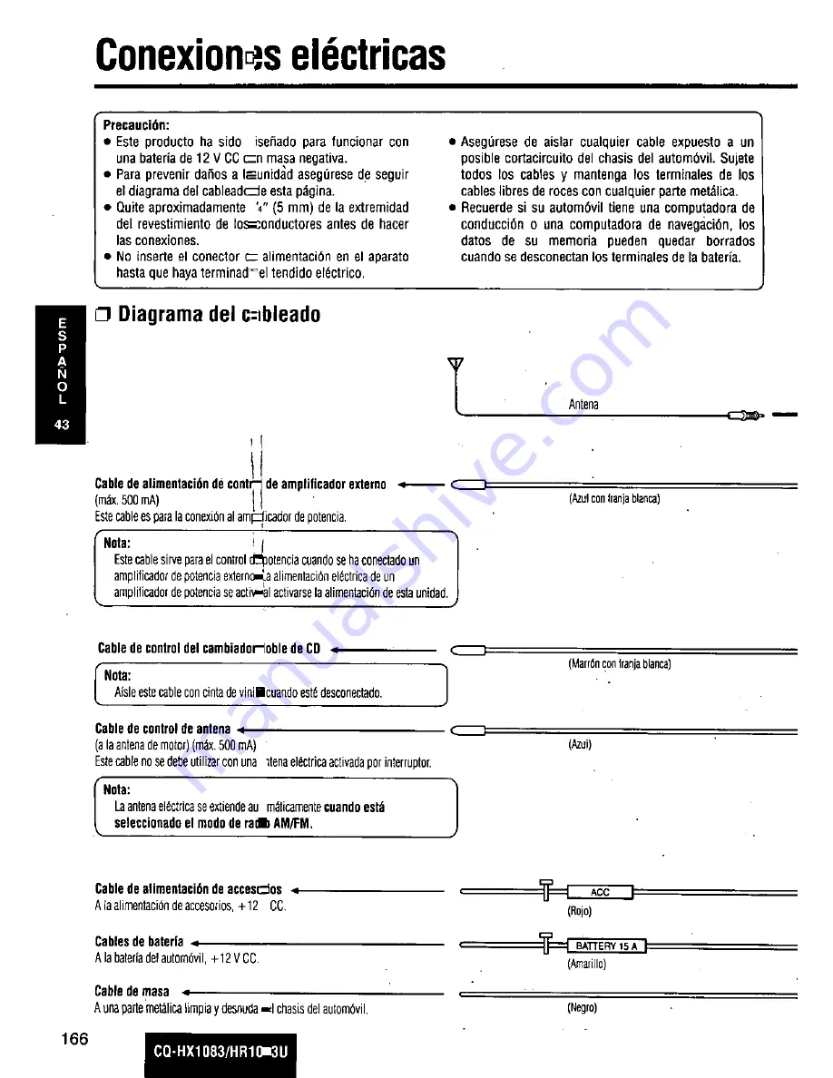 Panasonic CQHX1083U - AUTO RADIO/CD DECK Operating Manual Download Page 166