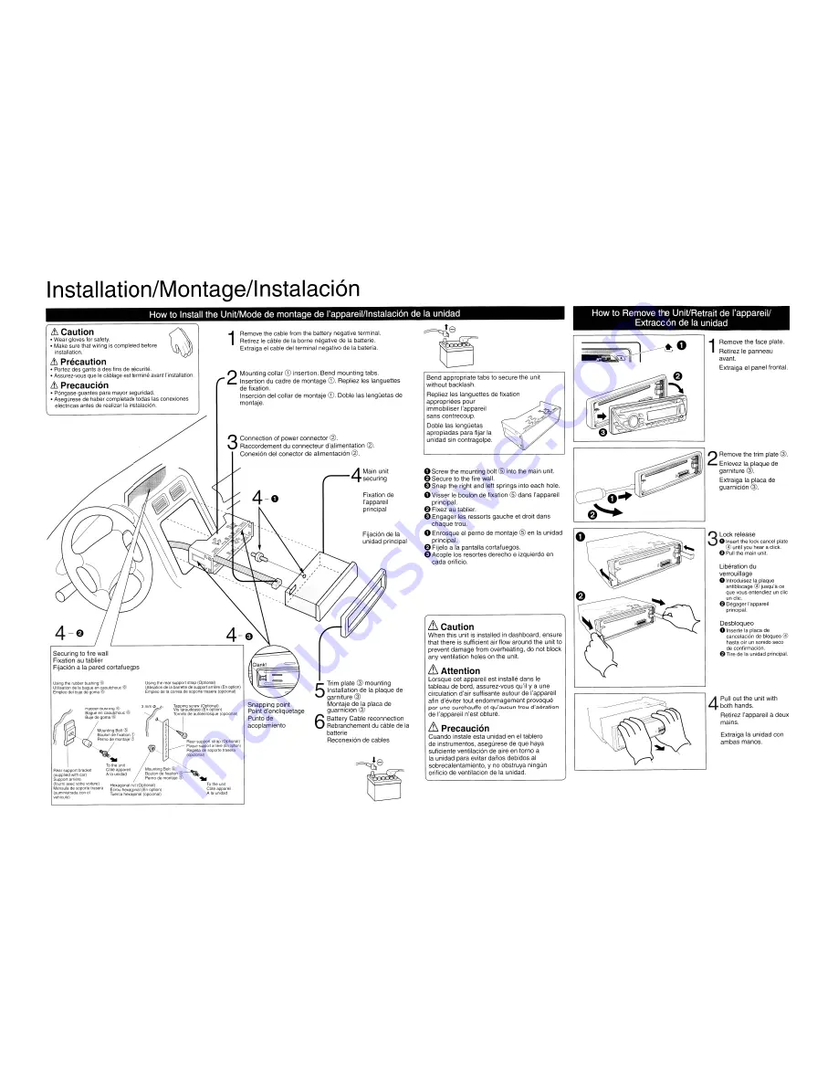 Panasonic CQRX400U - AUTO RADIO/CD/MP3 DECK Installation Instructions Manual Download Page 5