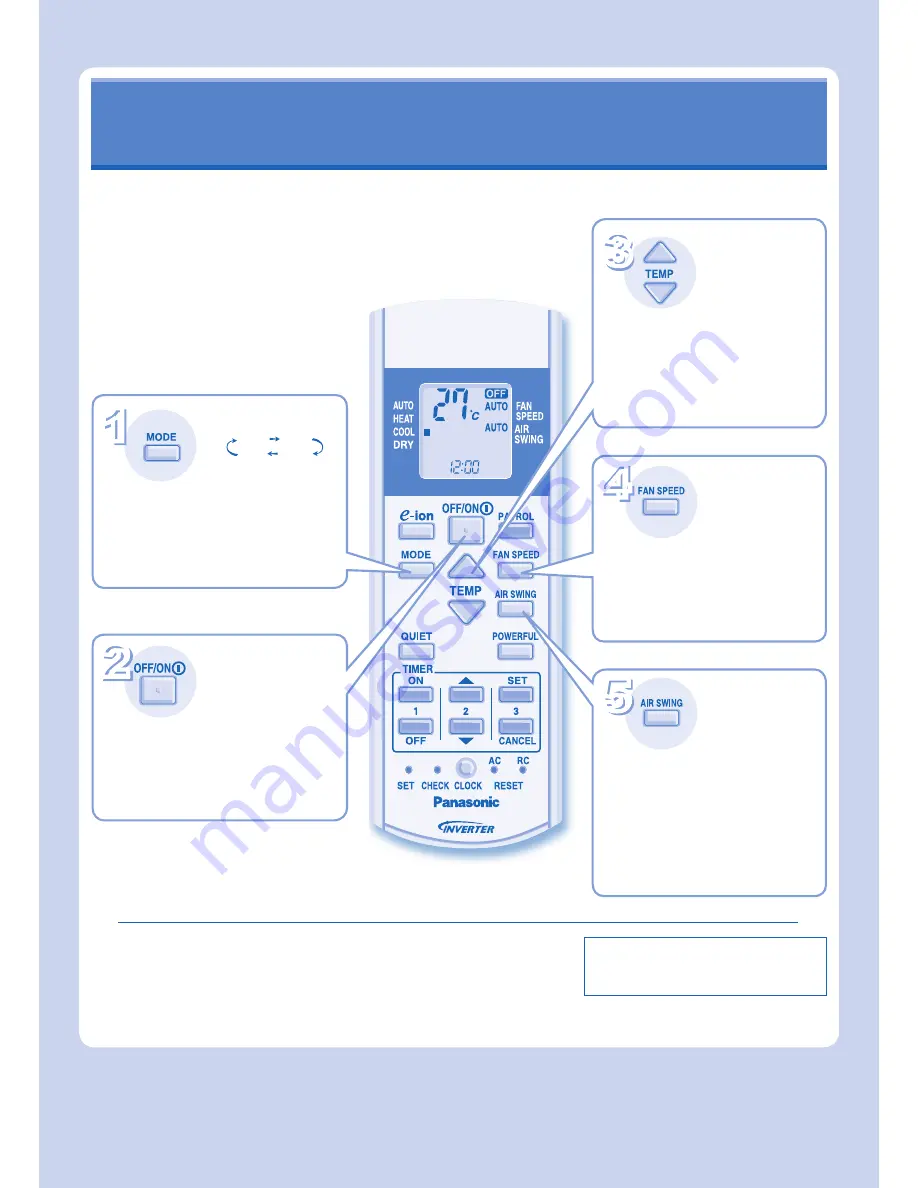 Panasonic CS-CE7GKEW Operating Instructions Manual Download Page 32