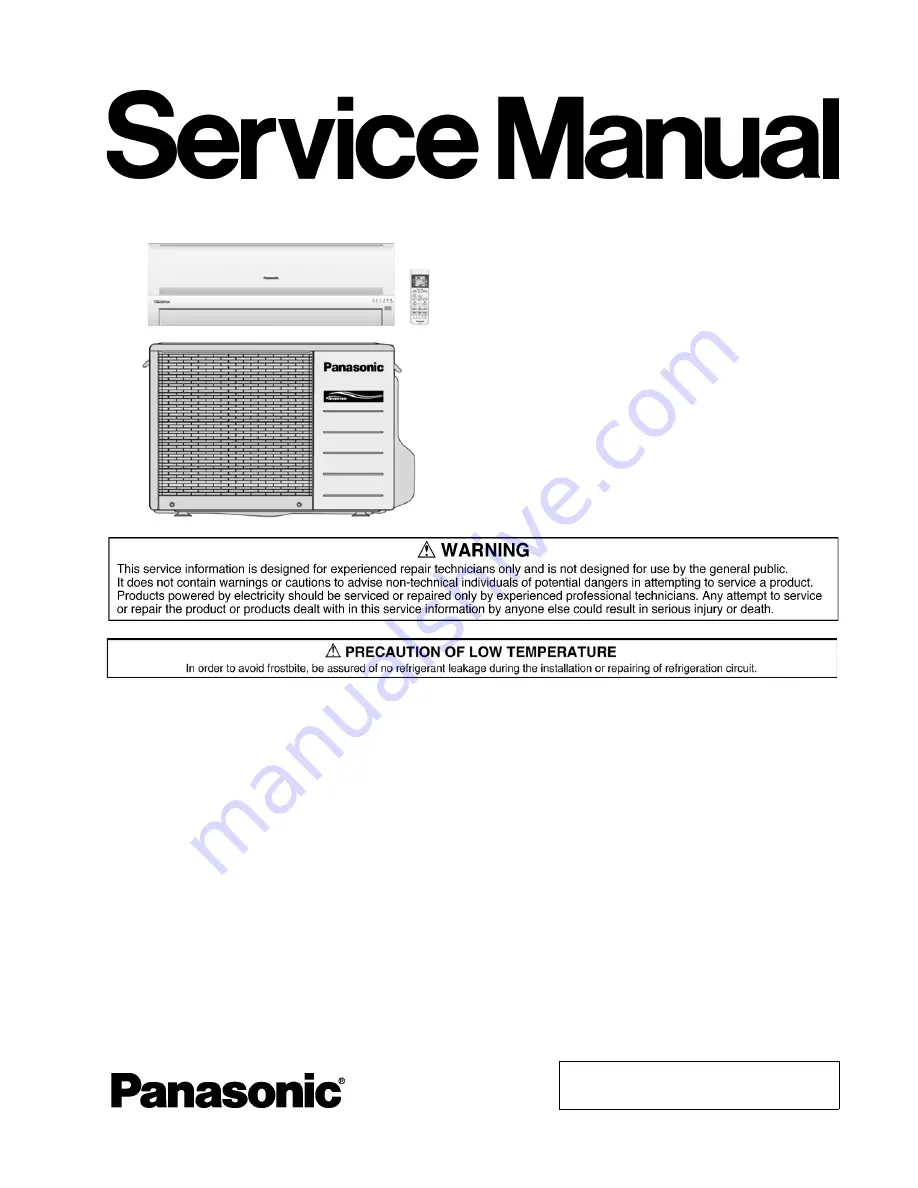 Panasonic CS-E9HKEA Service Manual Download Page 1