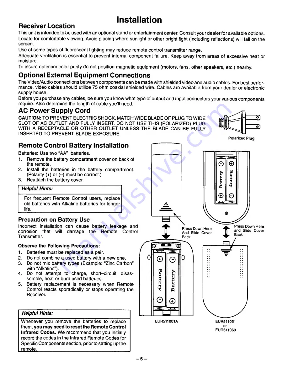 Panasonic CT-27G22 Operating Instructions Manual Download Page 5