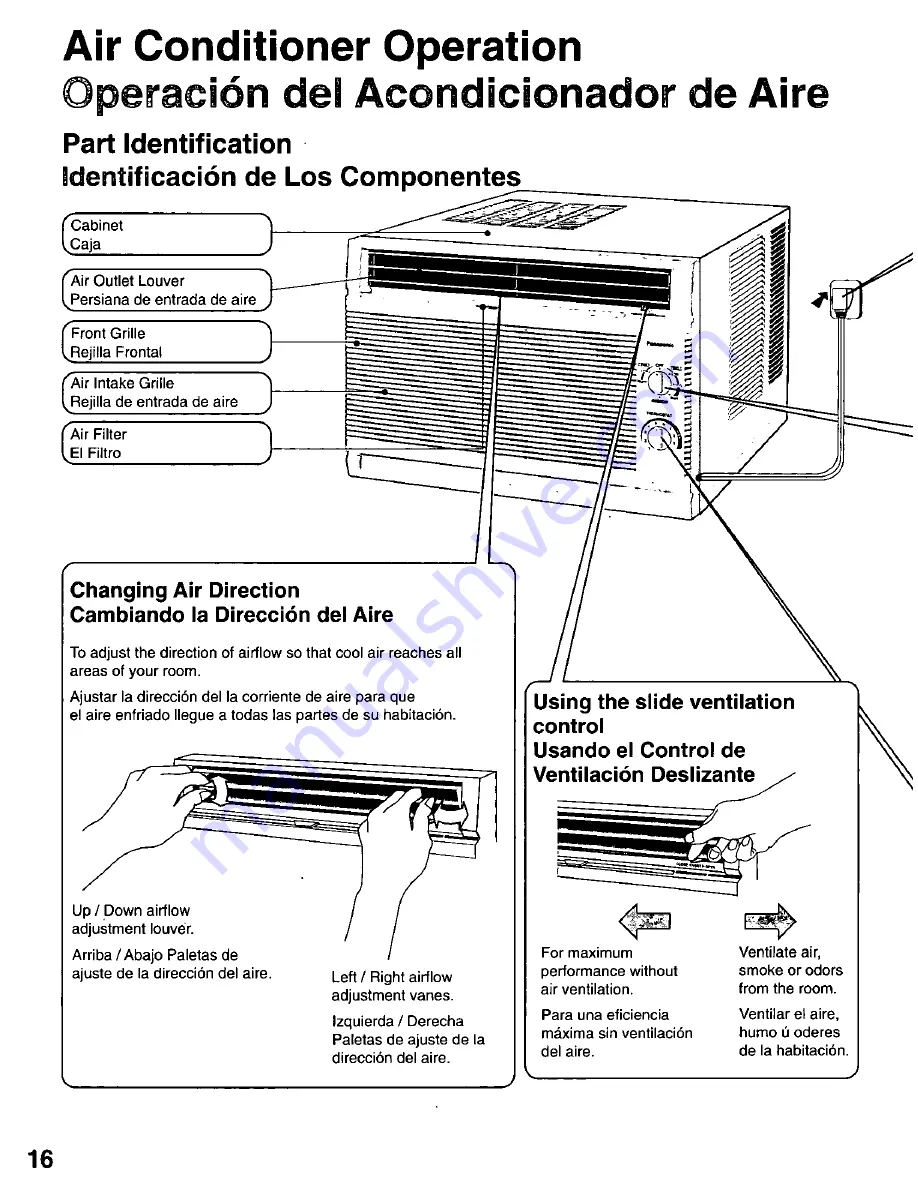 Panasonic CW-C101MU Installation And Operating Instructions Manual Download Page 16