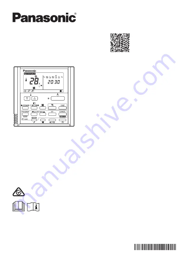 Panasonic CZ-RTC4A Operating Instructions Manual Download Page 1