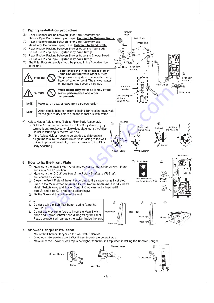 Panasonic DH-3JP2 Operating And Installation Instructions Download Page 6