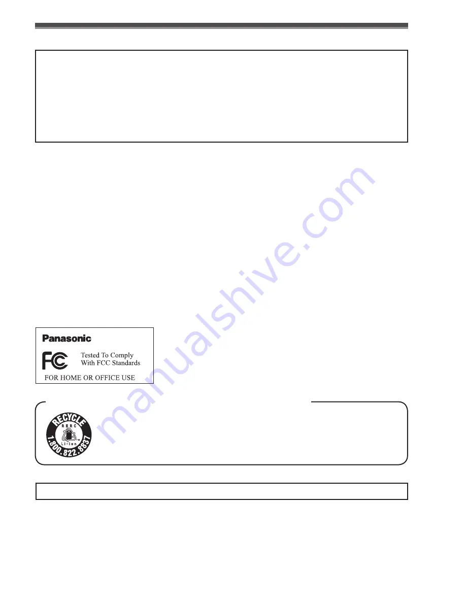 Panasonic DIGITAL Palmcorder PV-GS59 Operating Instructions Manual Download Page 3