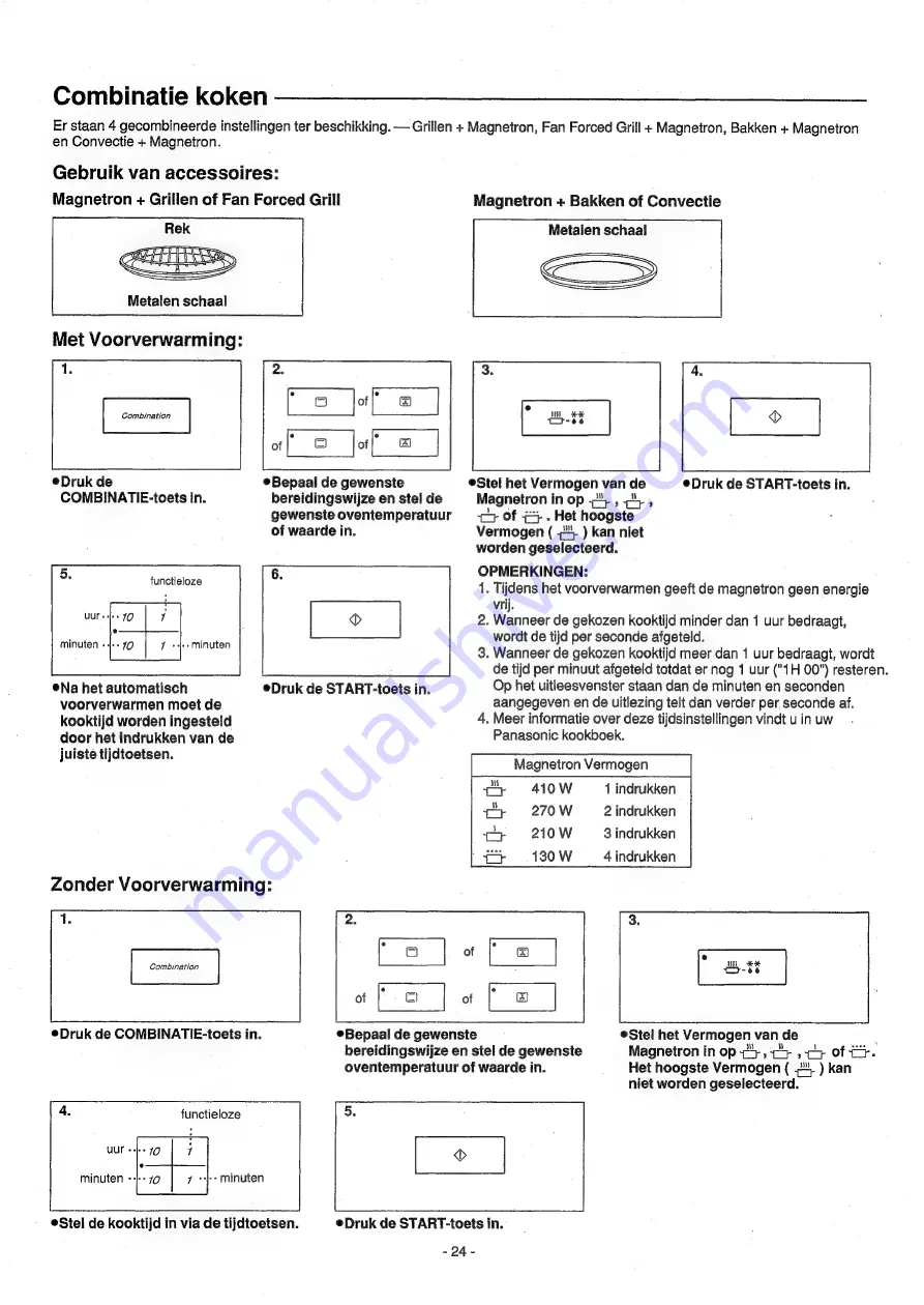 Panasonic Dimension 4 NN-D801 Скачать руководство пользователя страница 24