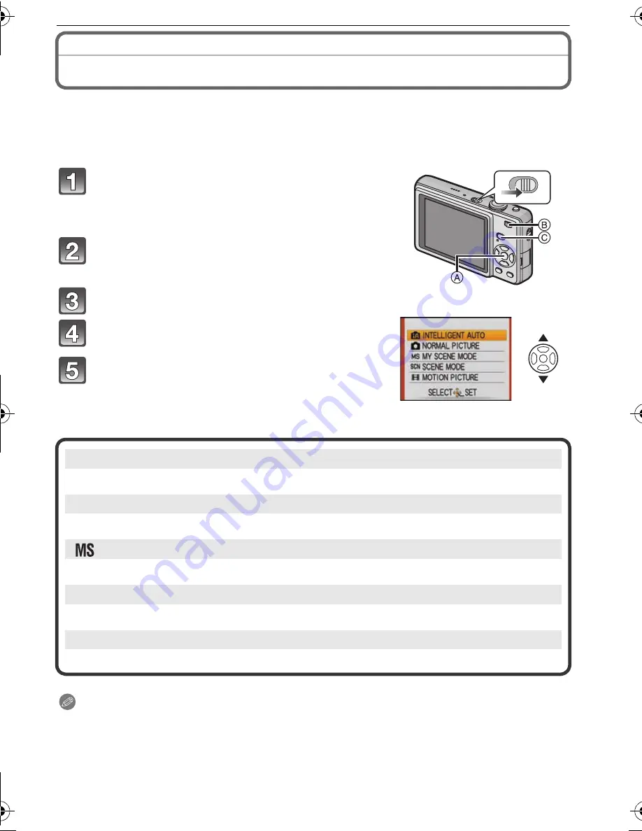 Panasonic DMC FS7G - Lumix Digital Camera Operating Instructions Manual Download Page 27