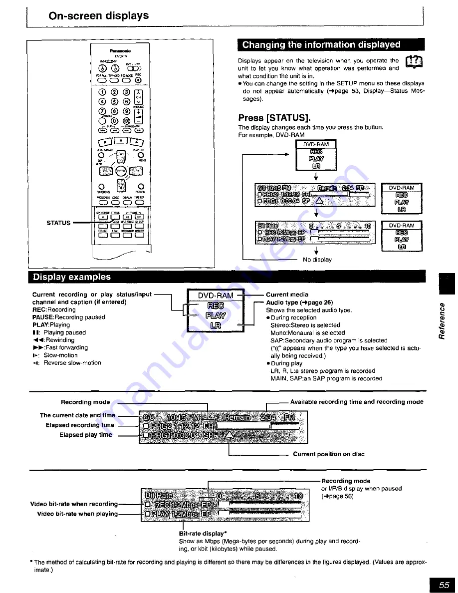 Panasonic DMR-T3030 Operating Instrctions Download Page 55