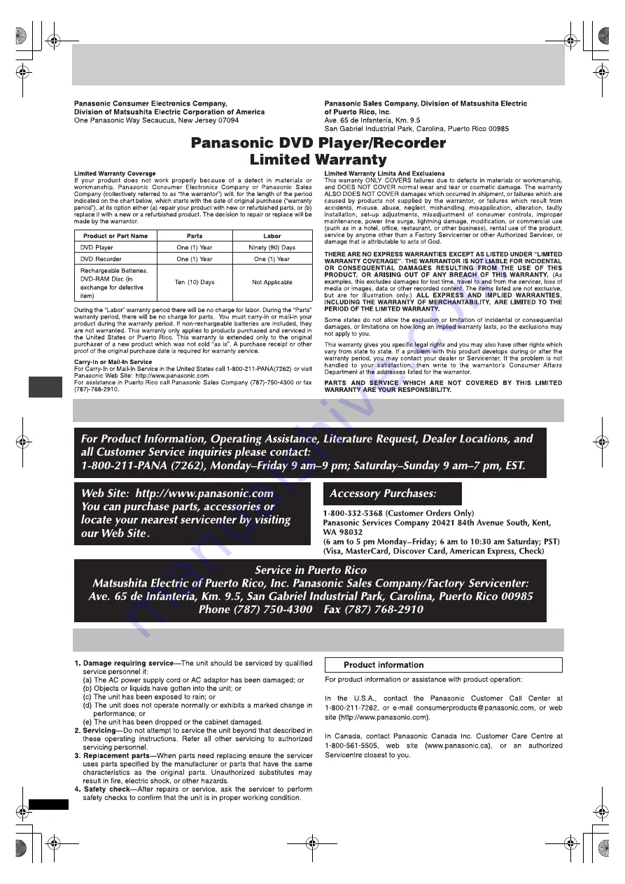 Panasonic DVDXP50 - DIG. VIDEO DISC PLAY Operating Instructions Manual Download Page 26