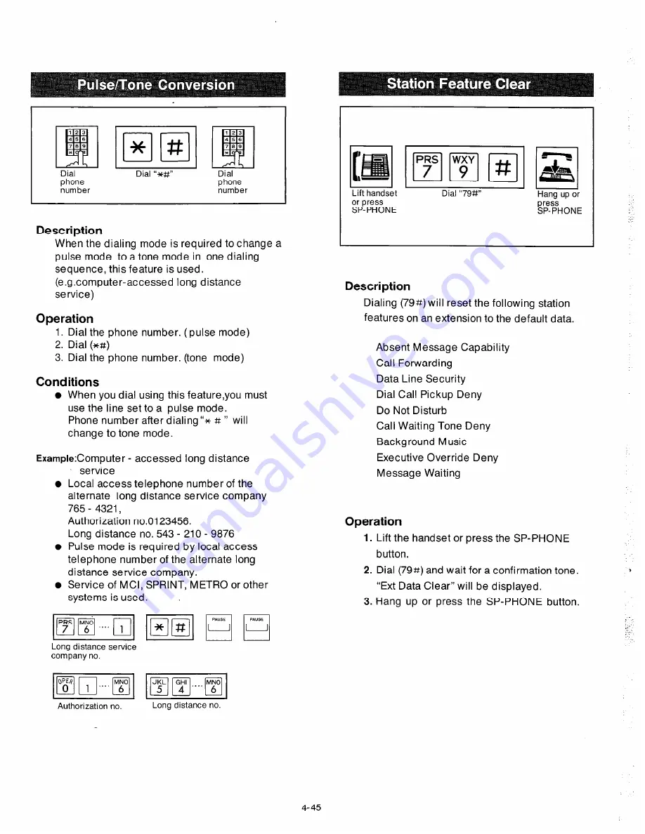 Panasonic EASA-PHONE KX-T123210 Installation Manual Download Page 170