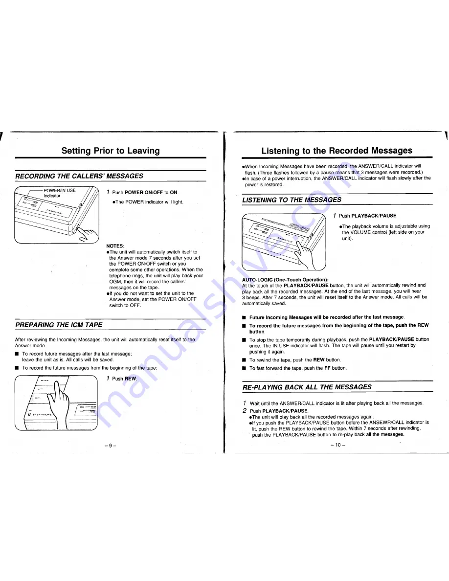 Panasonic EASA-PHONE KX-T1451 Operating Instructions Manual Download Page 7