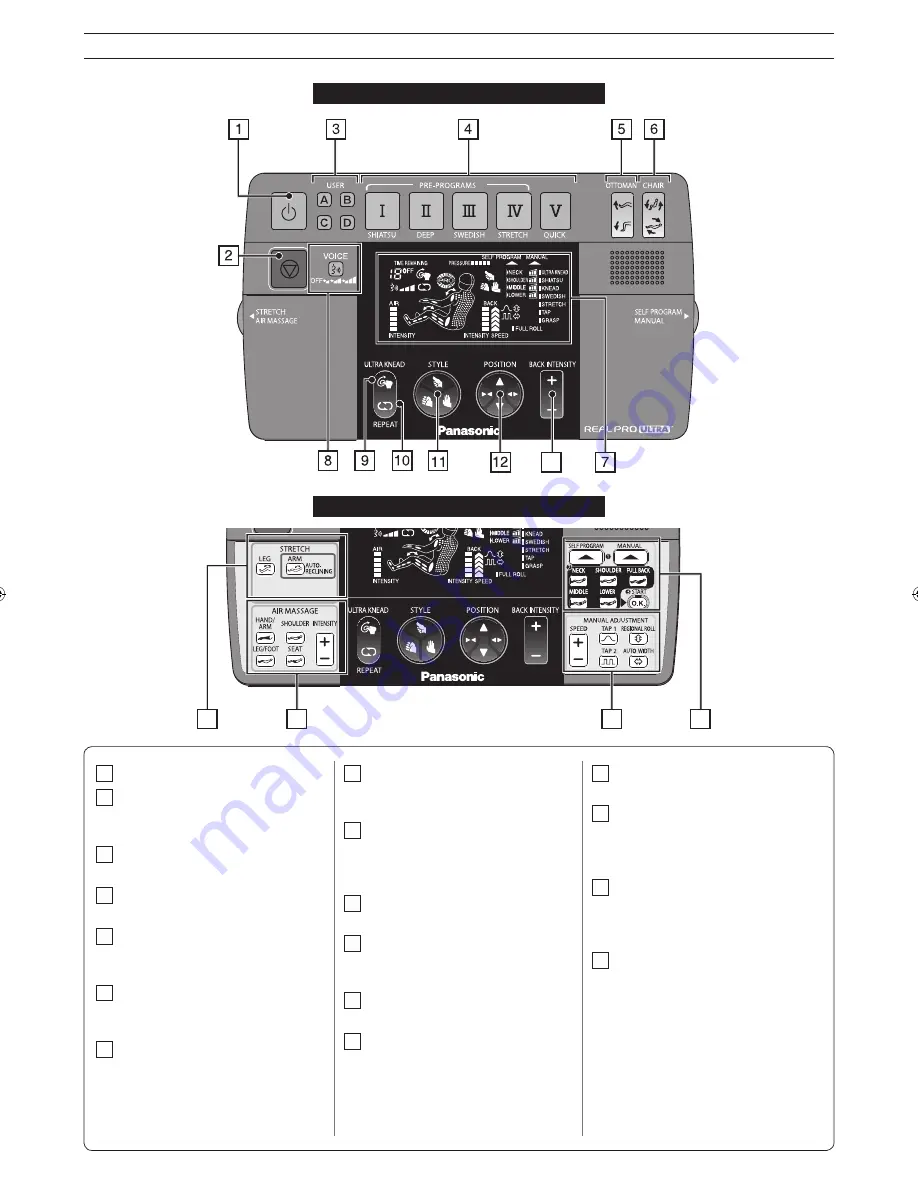 Panasonic EP30006KU - Real Pro Ultra Massage Chair Instrucciones De Uso Download Page 8