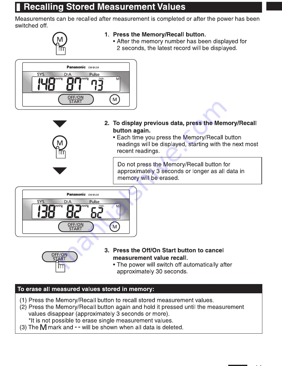 Panasonic EWBU04 User Manual Download Page 15