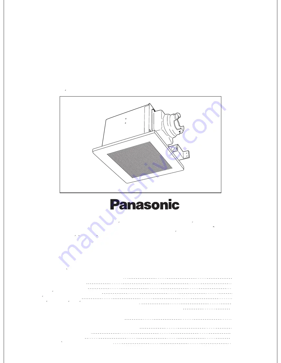 Panasonic FV-07VQ2 Installation Instructions Manual Download Page 1