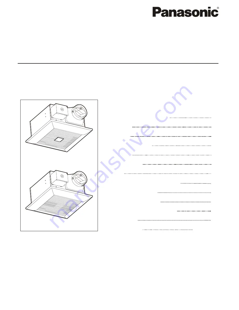 Panasonic FV-08-11VFM5 Скачать руководство пользователя страница 1