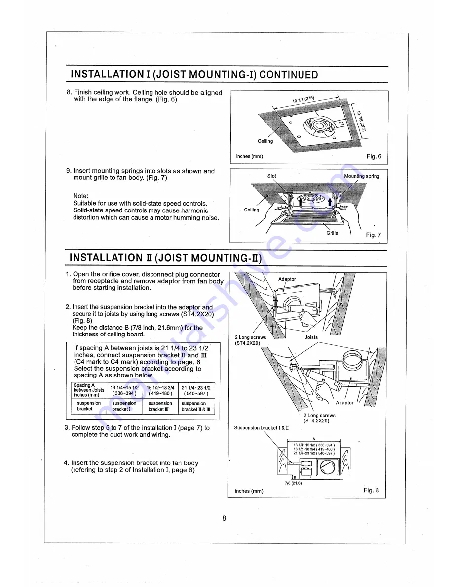 Panasonic FV-08VF2 Скачать руководство пользователя страница 8