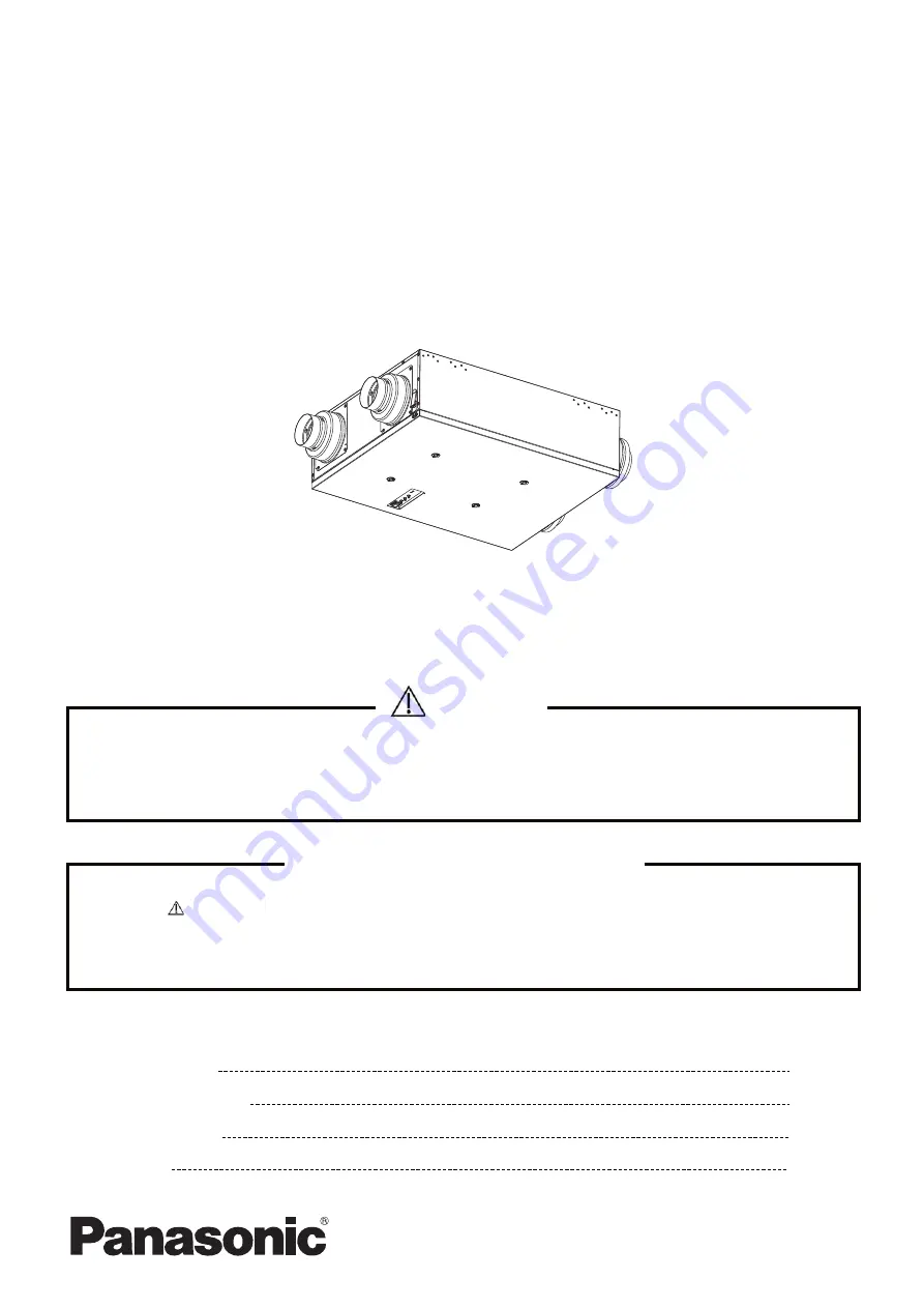 Panasonic FV-10VEC2 Service Manual Download Page 1