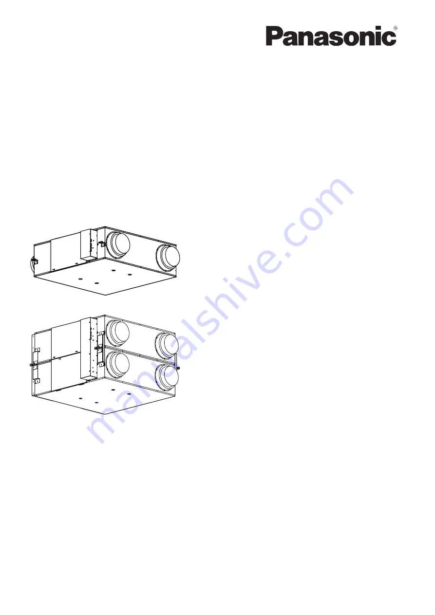 Panasonic FV-15ZY1 Installation And Operating Instructions Manual Download Page 1