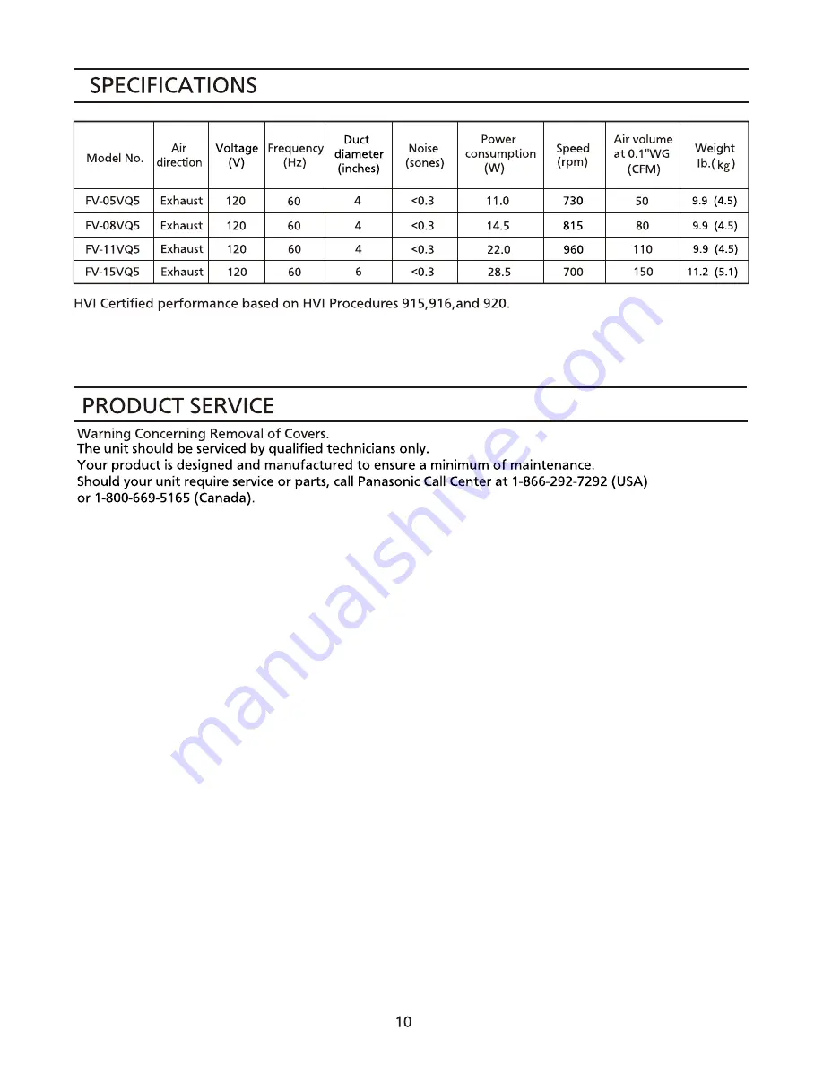 Panasonic FV-OSVQS Installation Instructions Manual Download Page 10