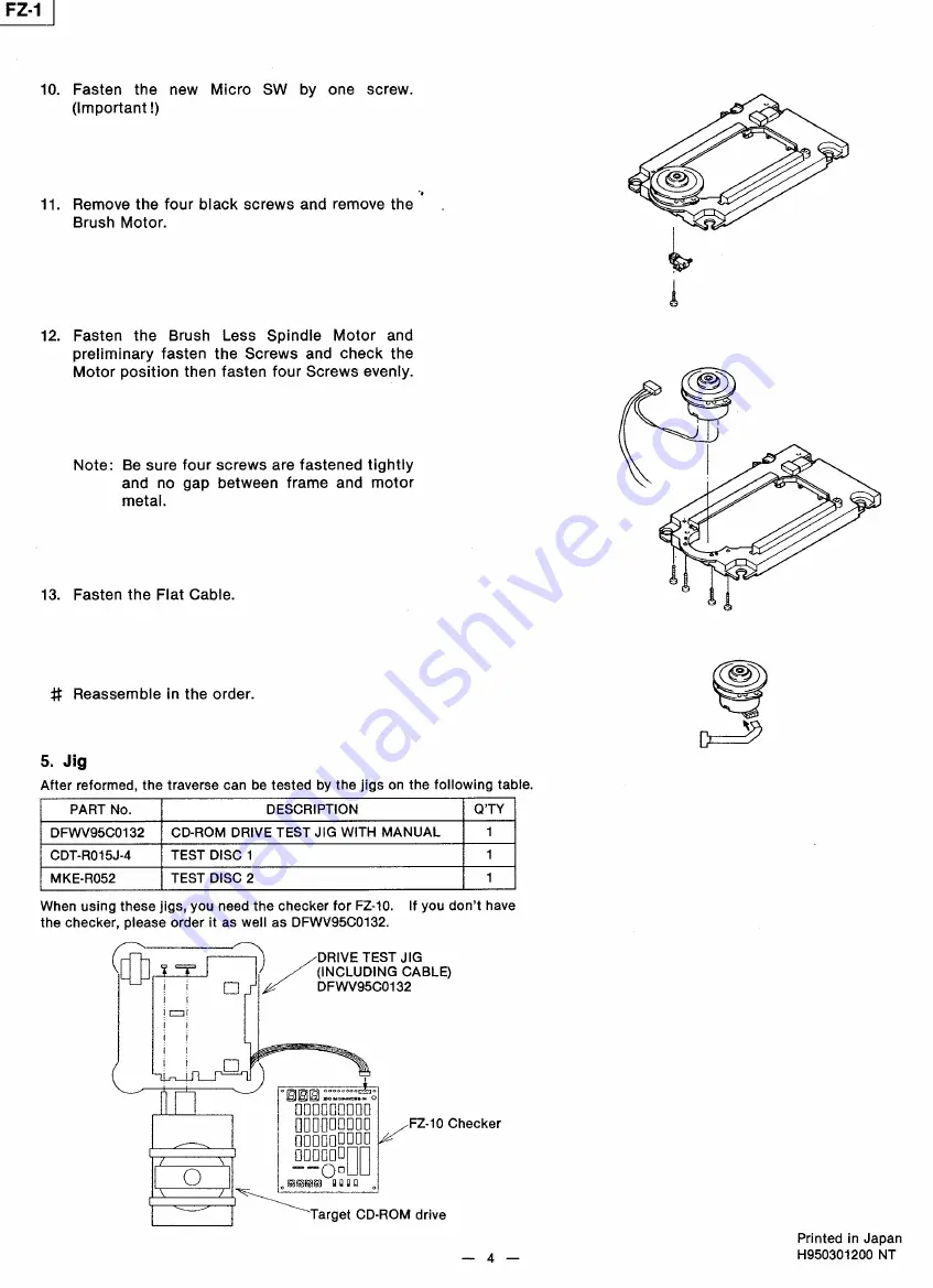 Panasonic FZ-1 Service Manual Supplement Download Page 4