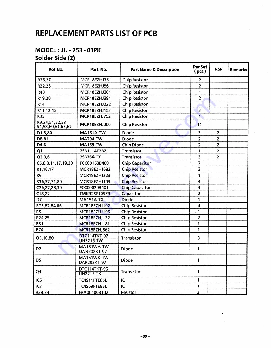 Panasonic JU-253-T Скачать руководство пользователя страница 42