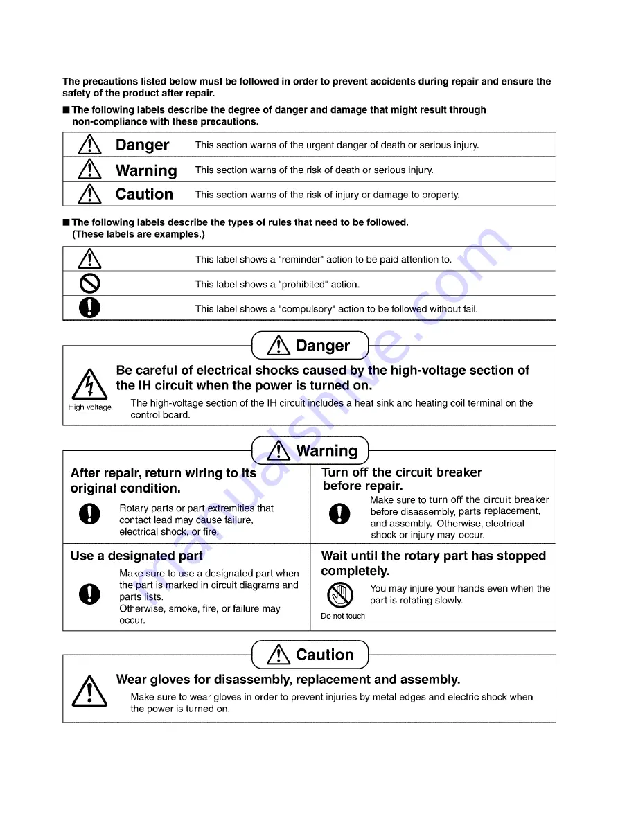 Panasonic KH-B90FBW1 Service Manual Download Page 2