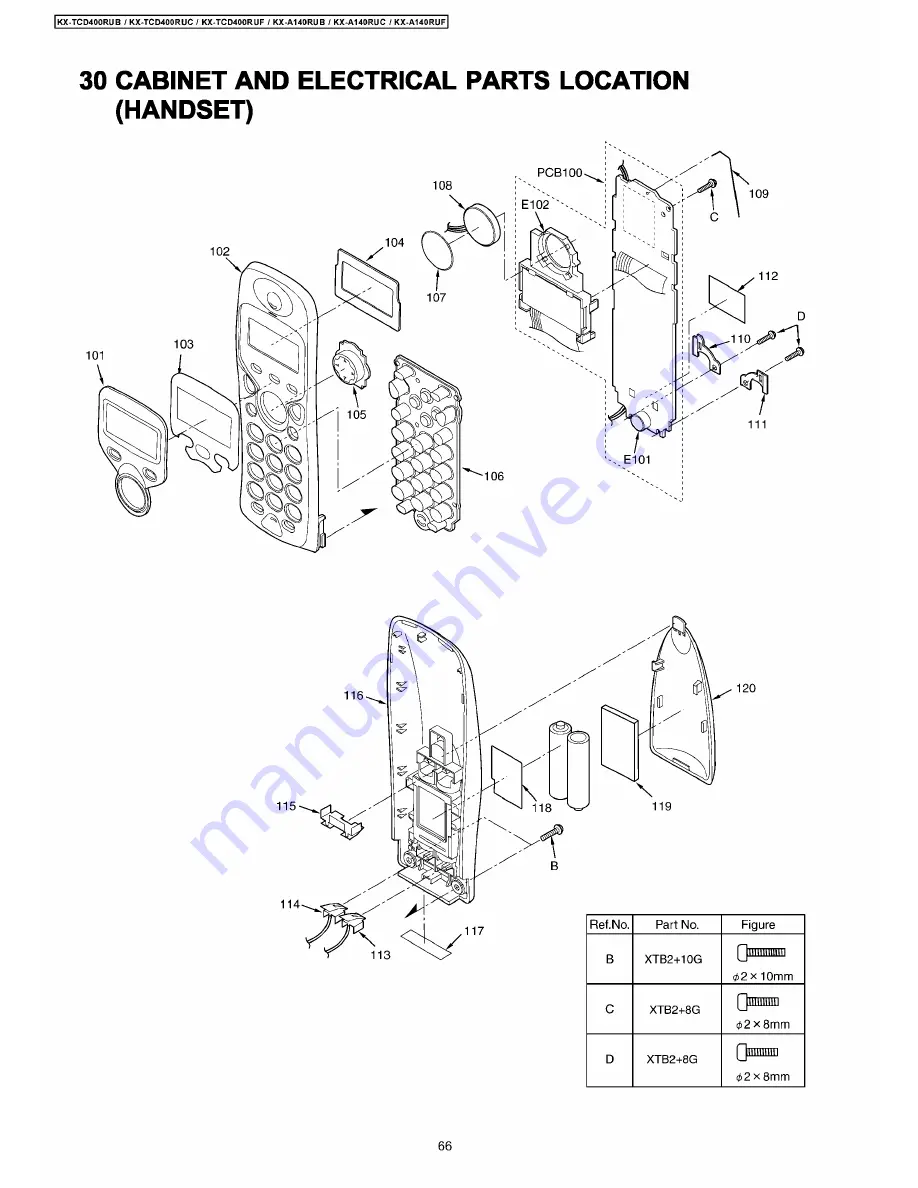 Panasonic KX-A140RUC Скачать руководство пользователя страница 66