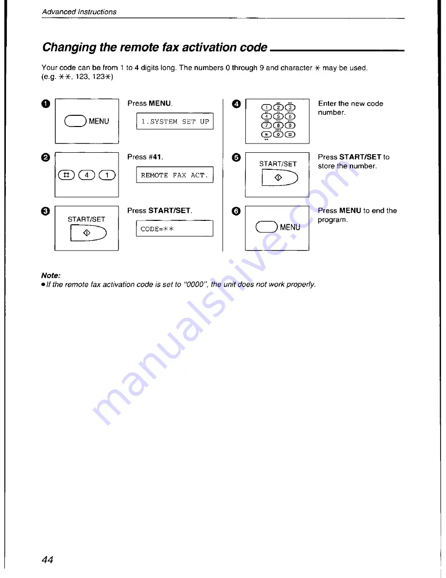 Panasonic KX-F700C Operating Instructions Manual Download Page 44