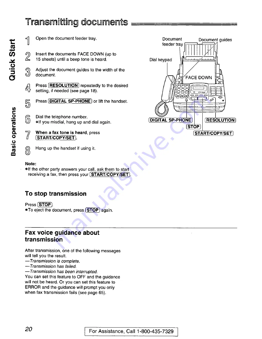 Panasonic KX-FM220 User Manual Download Page 20