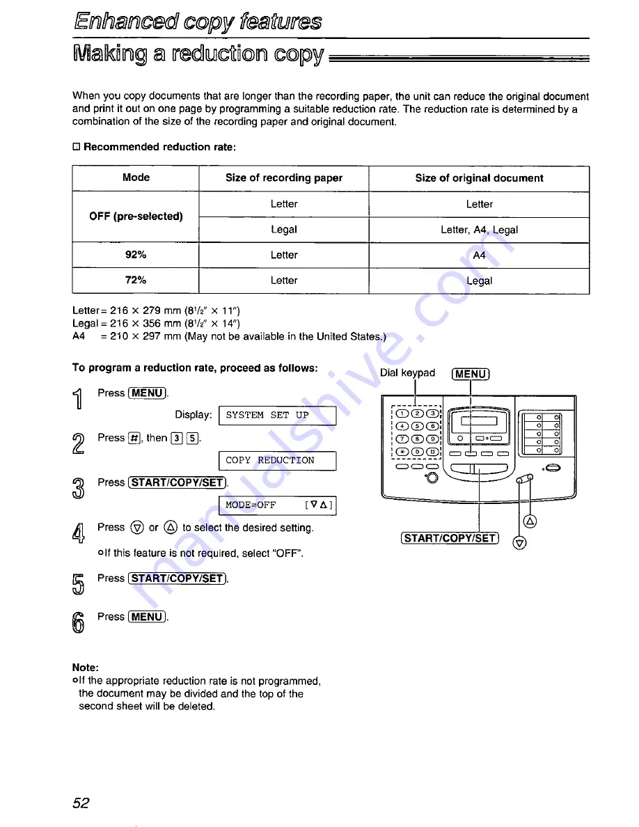 Panasonic KX-FM220 Скачать руководство пользователя страница 52