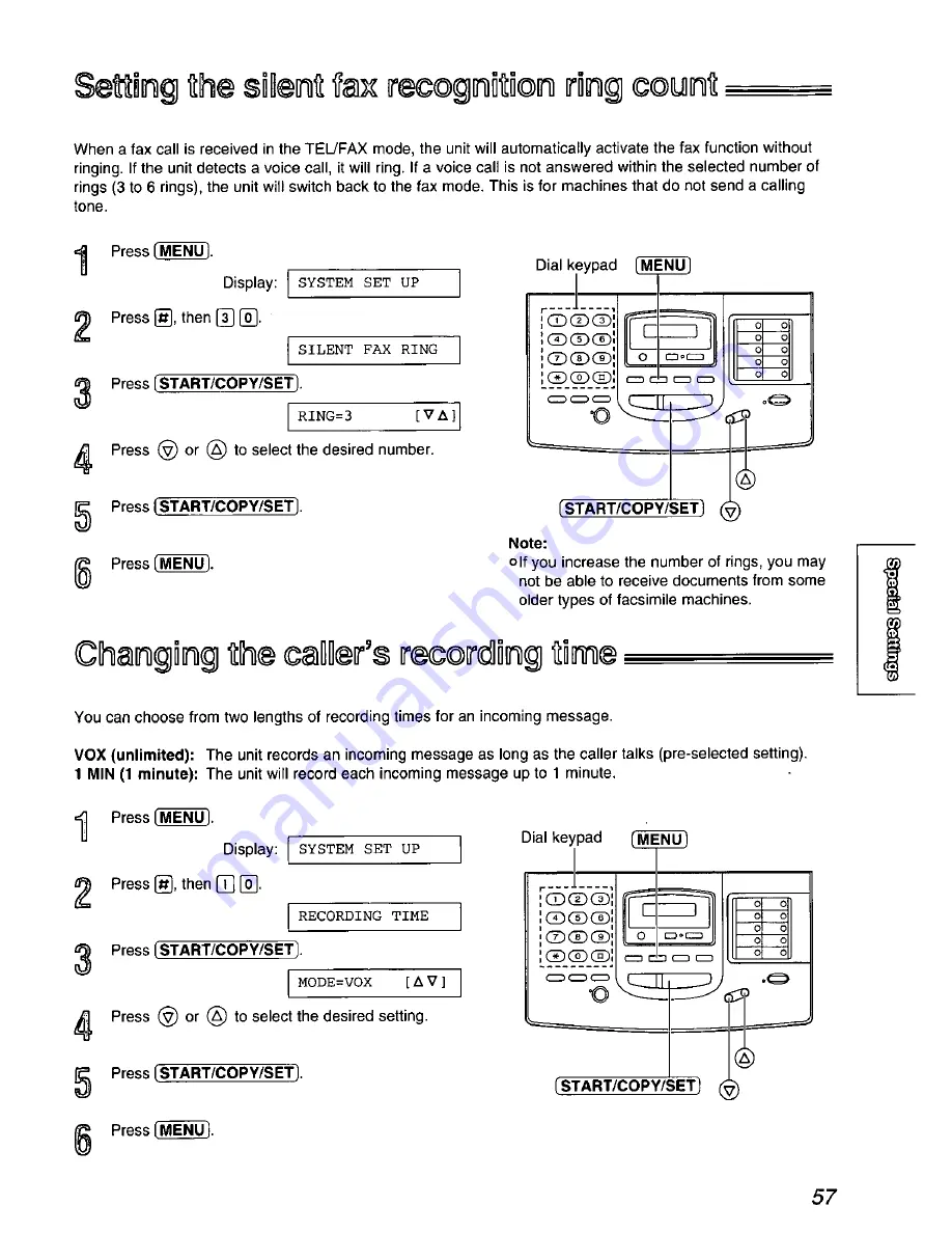 Panasonic KX-FM220 User Manual Download Page 57