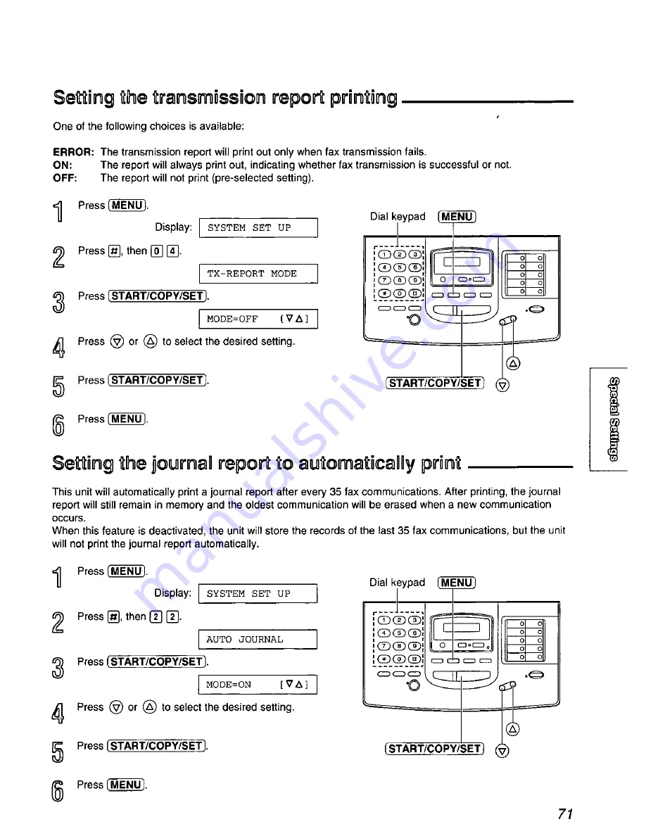 Panasonic KX-FM220 User Manual Download Page 71