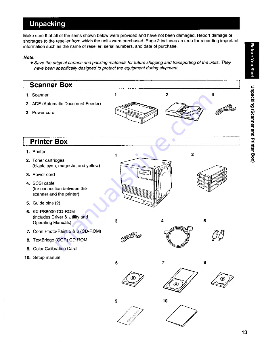 Panasonic KX-PS8000 Скачать руководство пользователя страница 13