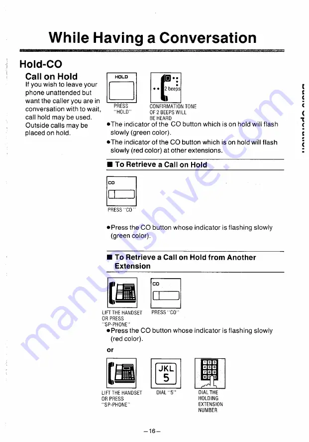 Panasonic KX -T61630 Operating Instructions Manual Download Page 17